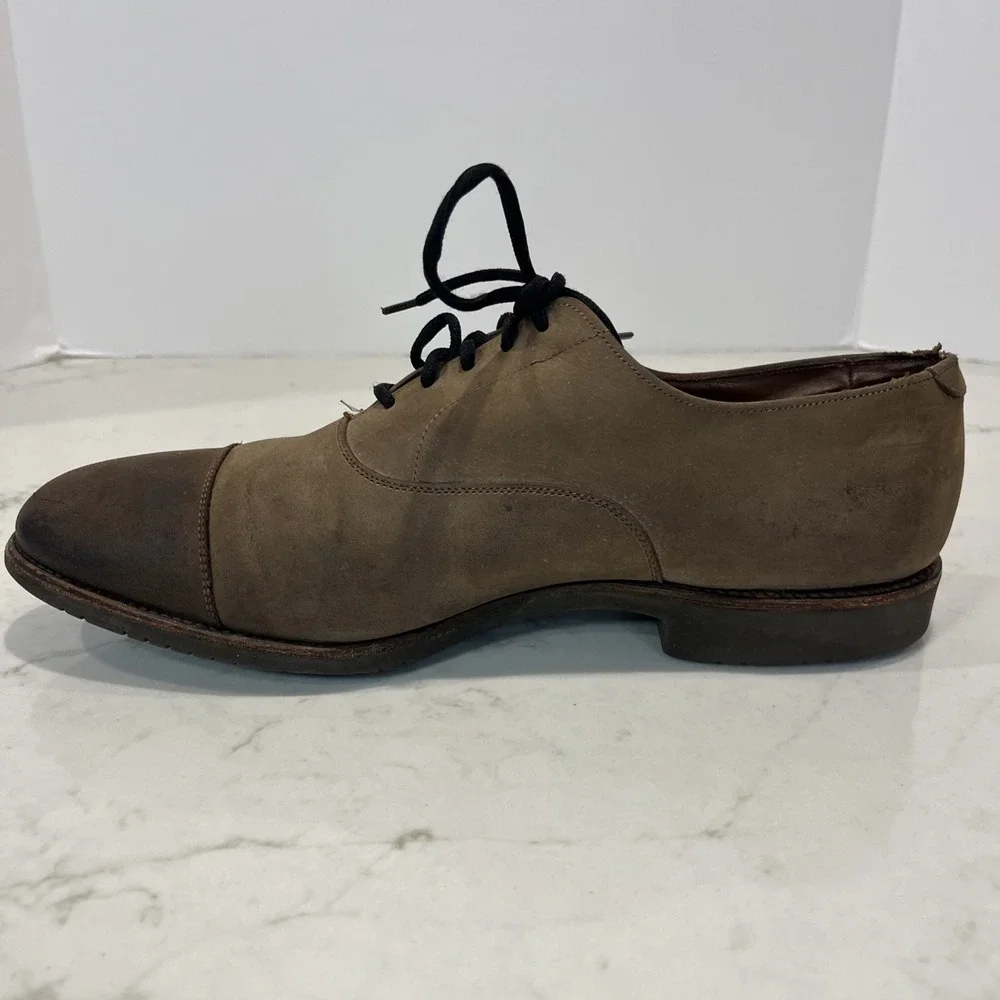 Allen Edmonds Buxton Oxford 11.5 D Cap Toe Burnished Brown Combed Leather‎